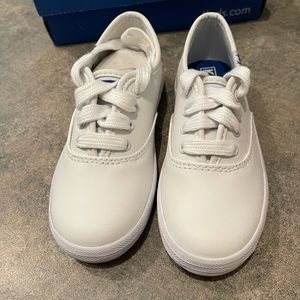 Kids NIB Keds CVO white leather shoes size 10.5 W